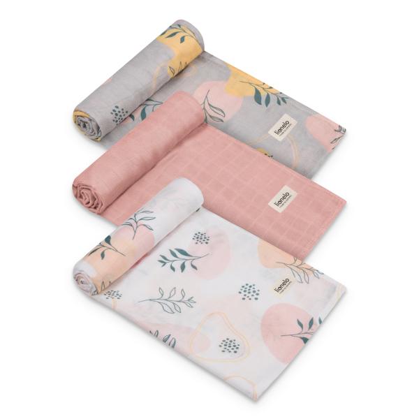 LIONELO Bambusové pleny Bamboo Set Leaf, 3 ks