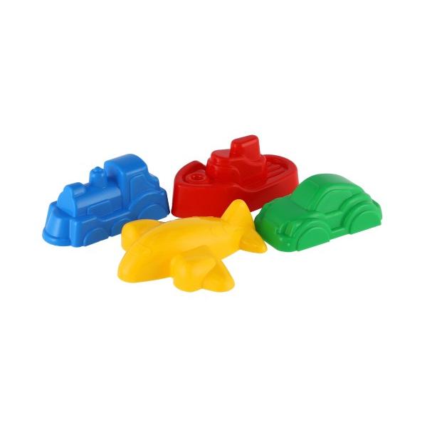 Formičky na piesok 4ks plast dopravné prostriedky