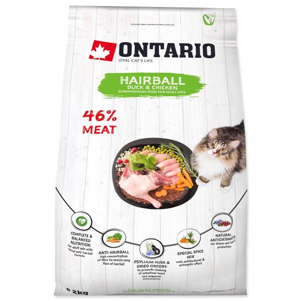 Krmivo Ontario Cat Hairball 2kg (obrázek 3)