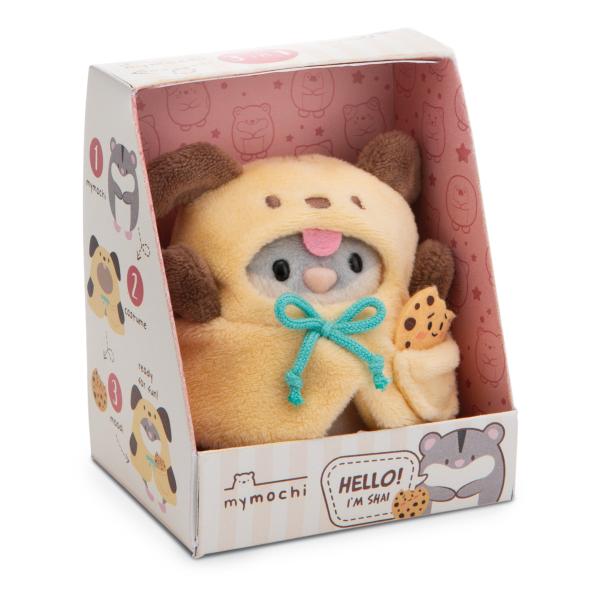 NICI plyš MyMochi Křeček Shai 8cm v kostýmu pejska a sušenkou, set dárkové balení 8,5x (obrázek 8)