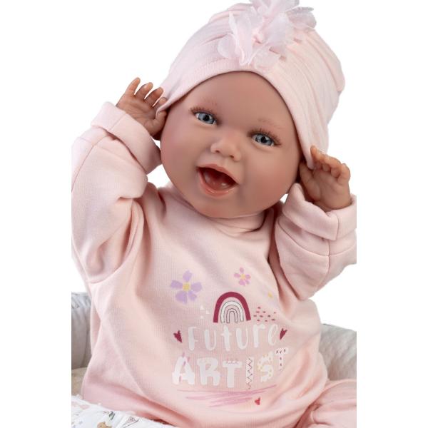 Llorens 74122 NEW BORN - realistická panenka miminko se zvuky a měkkým látkovým tělem - 42 (obrázek 4)