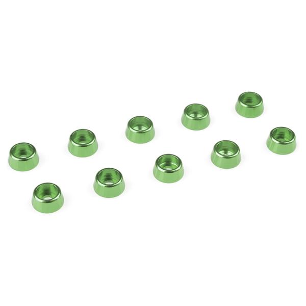 Podložka pre valc. hlavu M2.5/7mm hliník zelená (10)