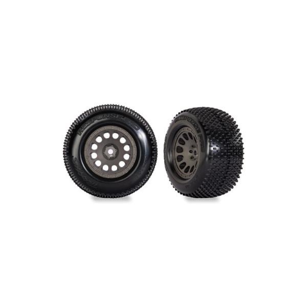 Traxxas kolo 2.1/2.6", disk uhlově šedý, pneu Response Pro (2)