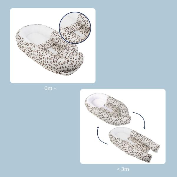 Doomoo Cocoon hnízdečko, Leopard Cream (obrázek 5)