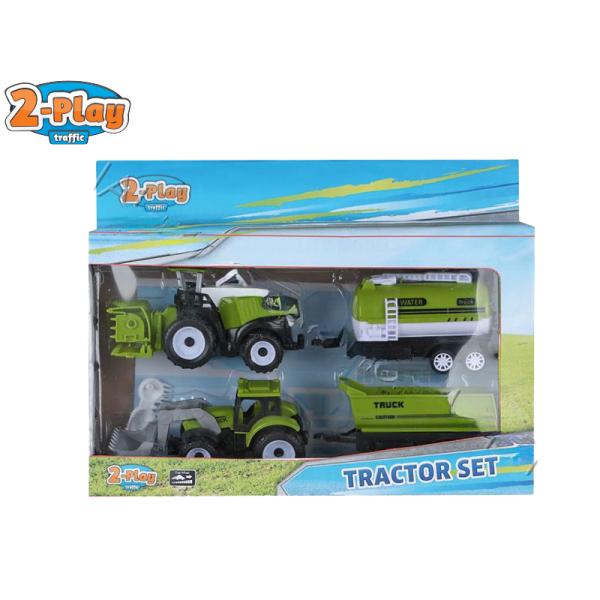 2-Play Traffic traktor a kombajn 12cm voľný chod s prívesom 2ks 13cm