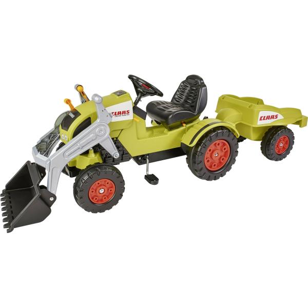 BIG Šlapací traktor CLAAS s lžící a vozíkem