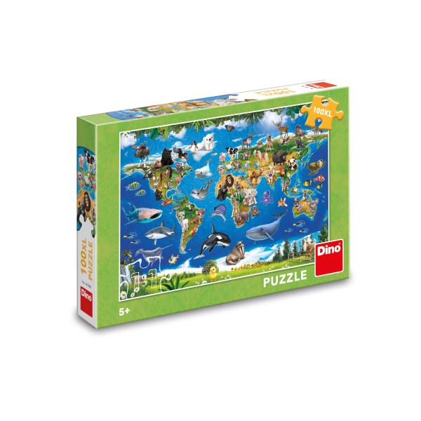 Puzzle Mapa zvířat 100 XL dílků (obrázek 3)