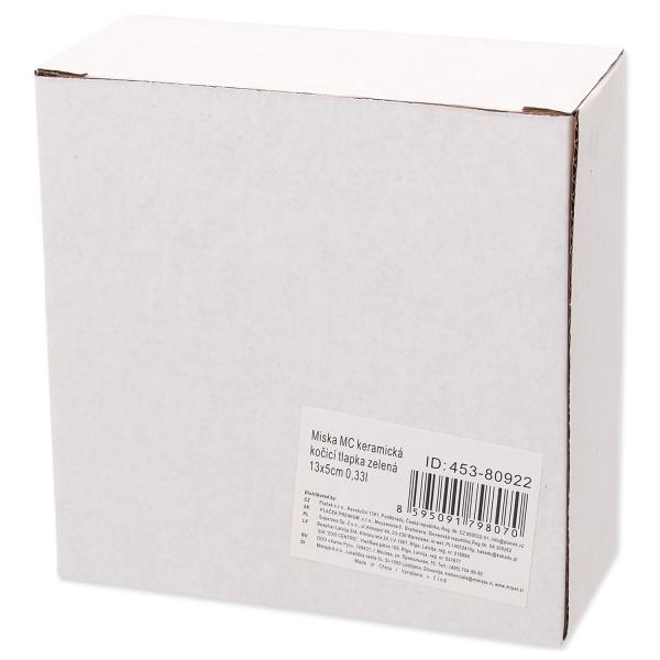 Miska Magic Cat keramická kočičí tlapka zelená 13x5cm 330ml