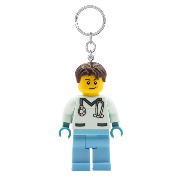 Lego Minifigure Portachiavi Luce – Infermiera – Figura 7,6 Cm (KE194H), Bianco/Giardino Opulento, Large – 3 Pollici-image