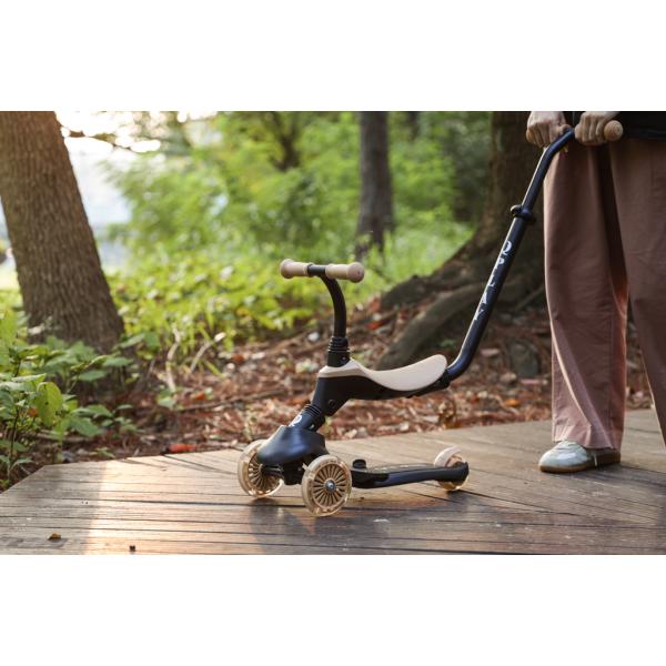 QPLAY Koloběžka / odrážedlo Sema Evo s LED světly Khaki, věk 1 – 6 let, do 50 kg