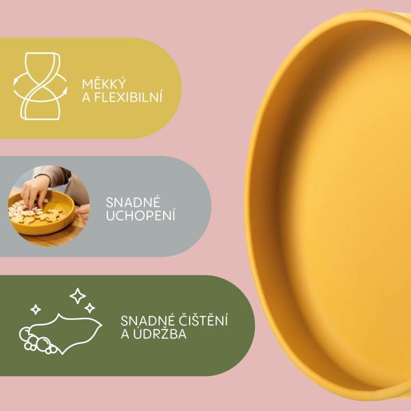 Silikonový talíř, Mustard Yellow (obrázek 3)