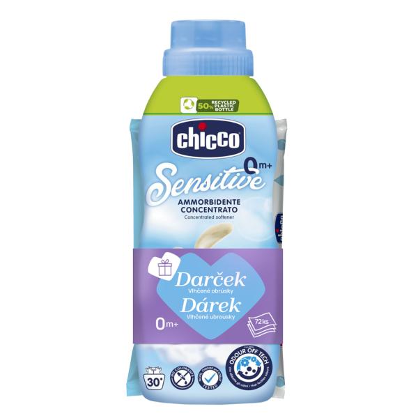 Chicco Aviváž koncentrovaná Sladký Pudr 750ml + vlhčené ubrousky 72 ks zdarma