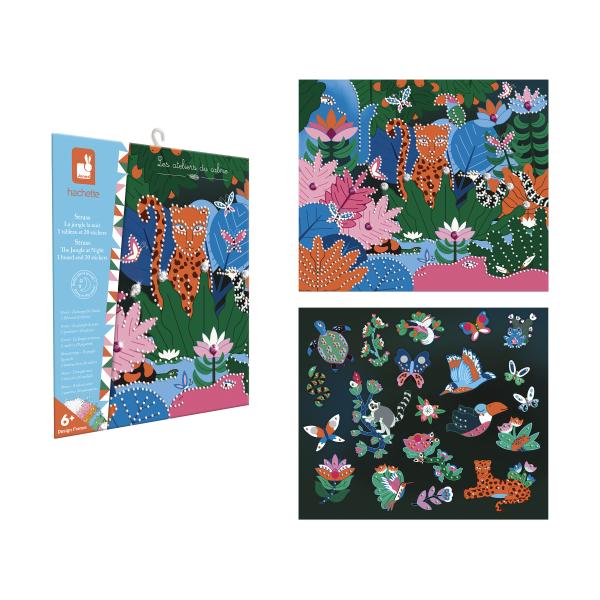 Janod Atelier Kreativní sada Mini Džungle v noci Štrasové kamínky