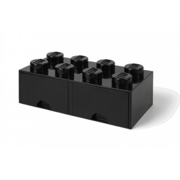 LEGO® úložný box 8 - se zásuvkami černá 250 x 500 x 180 mm