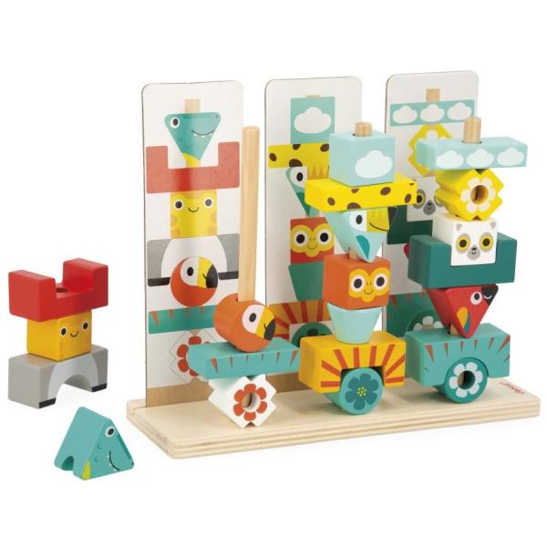 Janod Drevená stavebnica Indiánsky totem Tropik