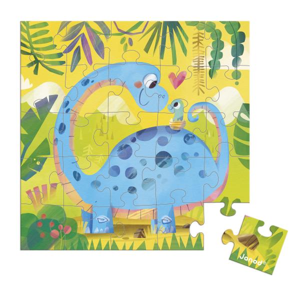 Janod Blahopřání k narozeninám s puzzle Máma a mládě Dinosaurus