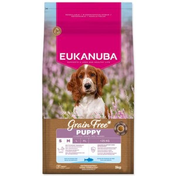 Krmivo EUKANUBA Grain Free Puppy Small & Medium rich in ocean fish 3 kg
