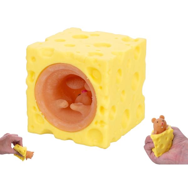 Sýr strečový 5x5x5cm s vyskakující myší