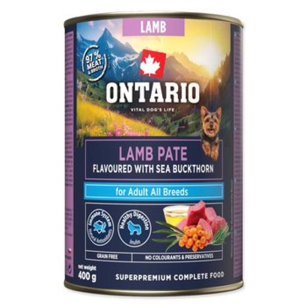 Konzerva Ontario Adult jehněčí paté s příchutí rakytníku 400g (obrázek 4)