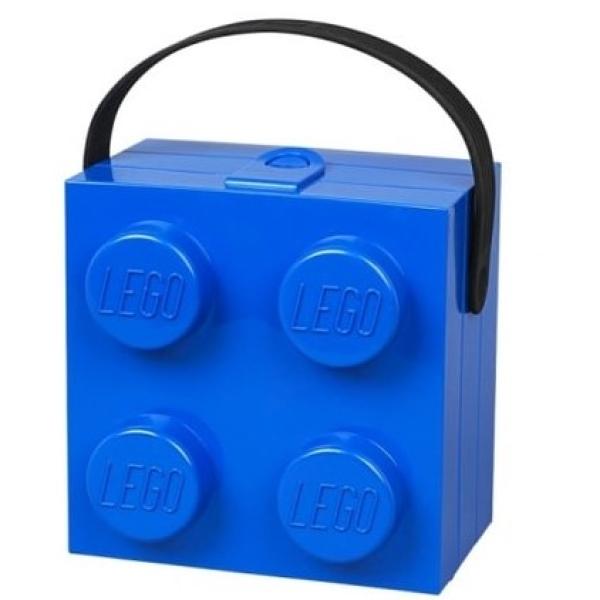 Lego Lunch Box Con Manico Blu - Contenitore Portatile Per Alimenti, Lavabile In Lavastoviglie, 2.1L, Ideale Per Bambini E Adulti-image