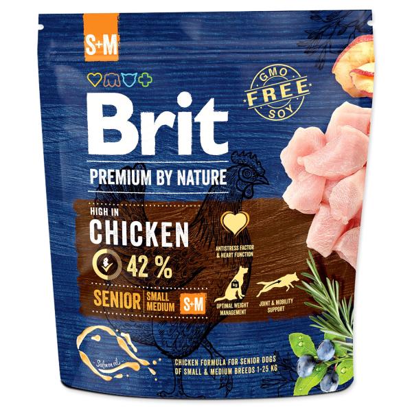 Krmivo Brit Premium by Nature senior S+M 1kg