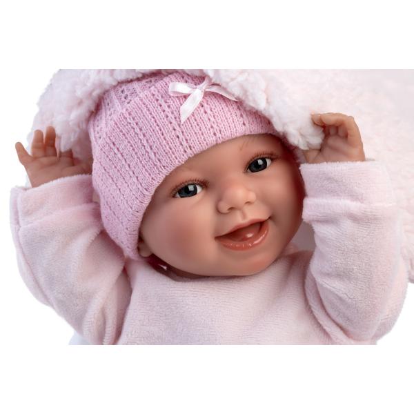 Llorens 63806 NEW BORN - realistická panenka miminko se zvuky a měkkým látkovým tělem (obrázek 4)