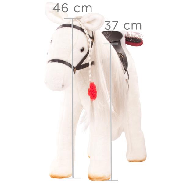 Götz bílý poník Lipizzan na česání a ježdění pro panenky 50cm (obrázek 9)