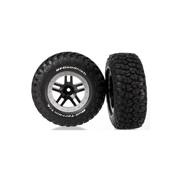Traxxas koleso 2.2/3.0", disk SCT Split-Spoke čierny-saténový, pneu KM2 (2) (2WD predné)