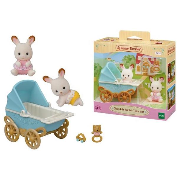 Sylvanian Families Dvojčata Chocolate králíků s kočárkem (obrázek 4)