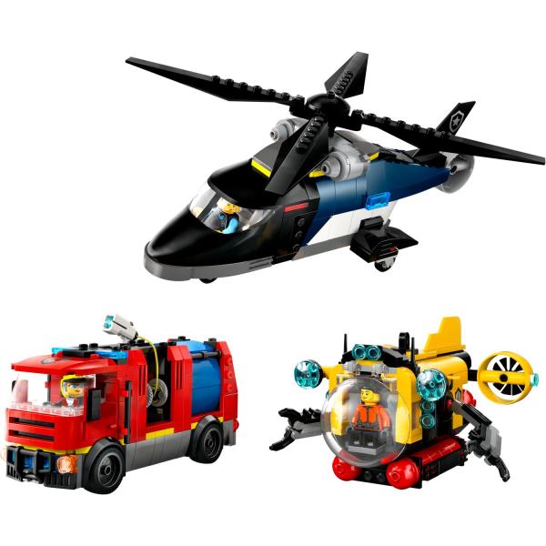 LEGO® City 60462 Remix: Helikoptéra, hasičské auto a ponorka