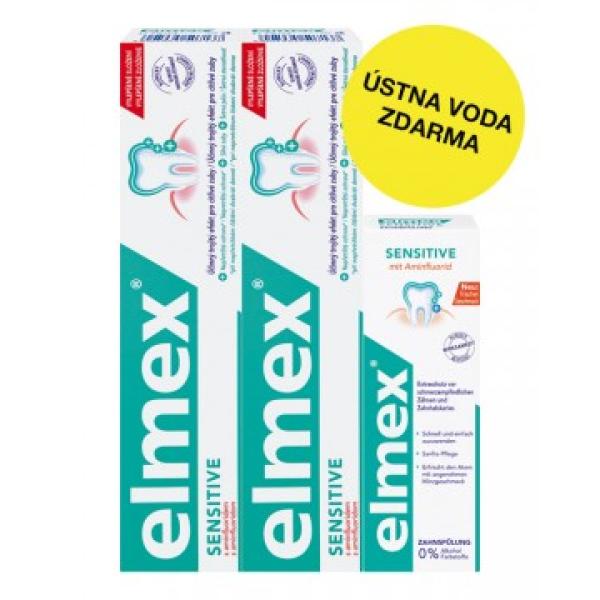 Elmex Sensitive duopack - 2x zubní pasta + 100 ml ústní voda