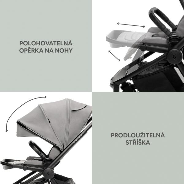 Nastavte športový kočík Move Cross 3 + korba XL 3 + adaptéry, Metal Grey (obrázek 5)