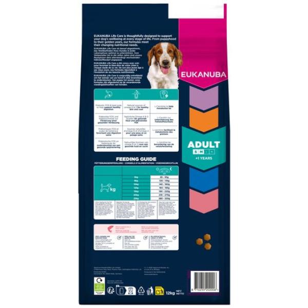 Krmivo EUKANUBA Adult Small and Medium bohaté na lososa a ječmen 12 kg