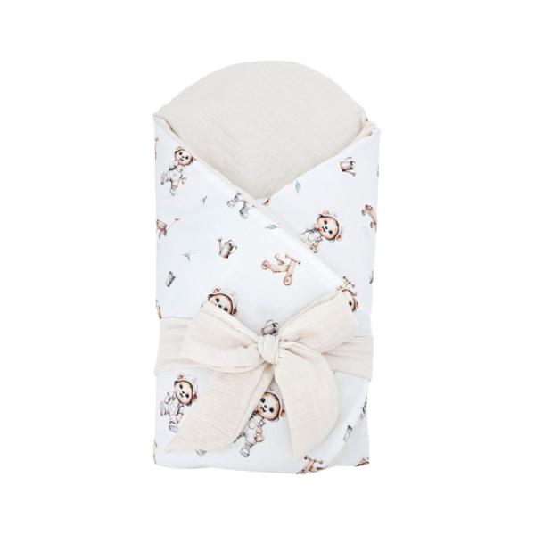 EKO Zavinovačka mušelínová s kokosovou vyjímatelnou vložkou Gardener Bear 75x75cm