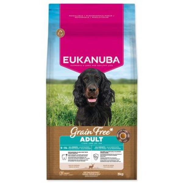 Krmivo EUKANUBA Grain Free Adult all breeds rich in venison 3 kg
