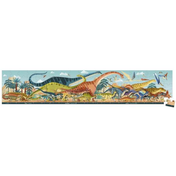 Janod Panoramatické puzzle v kufříku Dinosauři Dino 100 ks