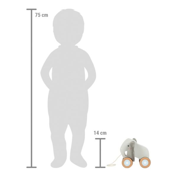 small foot Dřevěná tahací hračka Slon se šustivými oušky (obrázek 5)