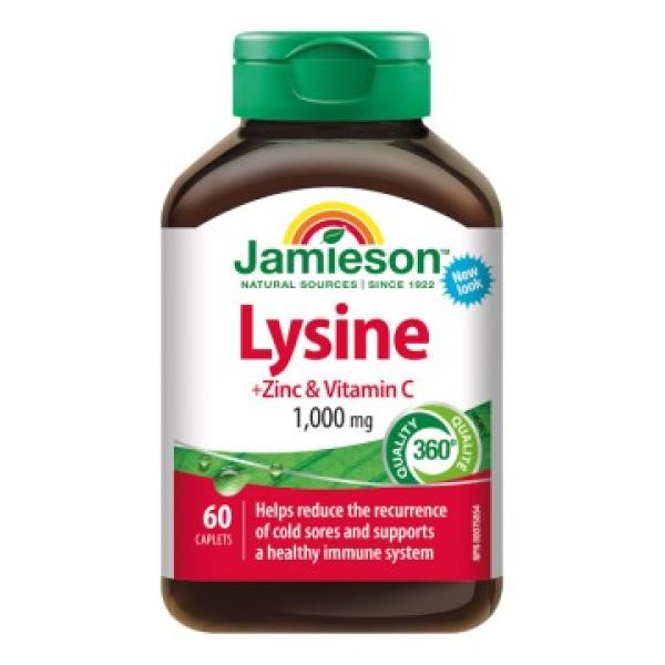 Jamieson Lysin 1000 mg se zinkem a vitamínem C 60tbl.