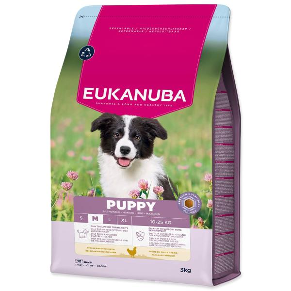 Mangime EUKANUBA Puppy Medium ricco di pollo fresco 3 kg