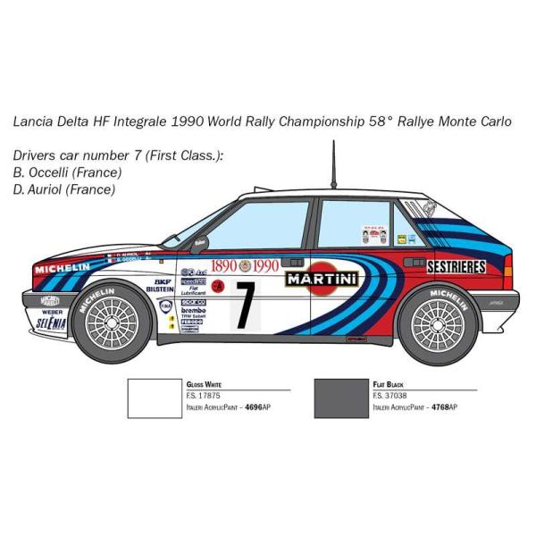 Model Kit auto 3658 - Lancia Delta HF Integrale (1:24) (obrázek 3)