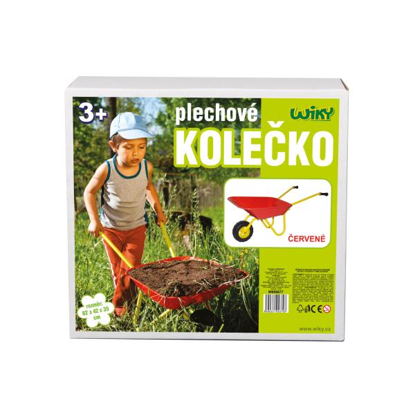 Plechové kolečko - červené 82x42x35 cm (obrázek 3)