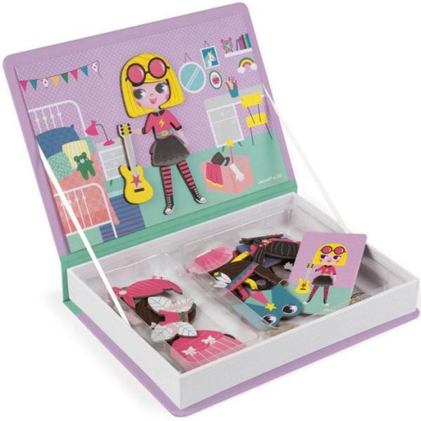 Janod Magnetibook Oblékání dívky Magnetická kniha pro děti