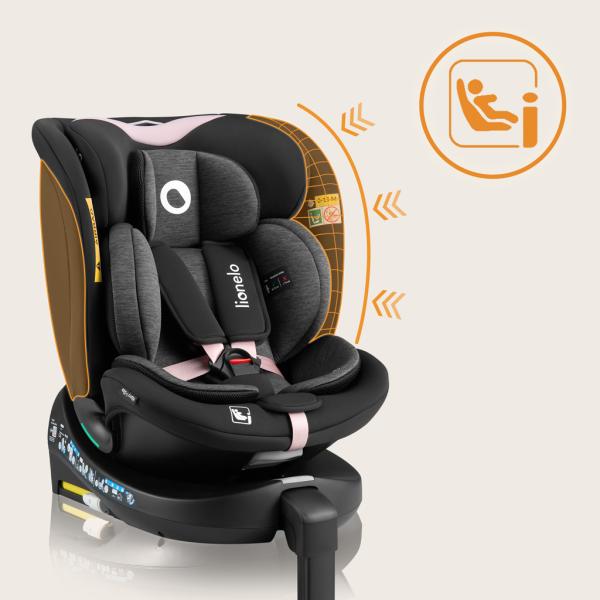 LIONELO Autosedačka Navy i-Size (40-150 cm) Black Pink (obrázek 5)