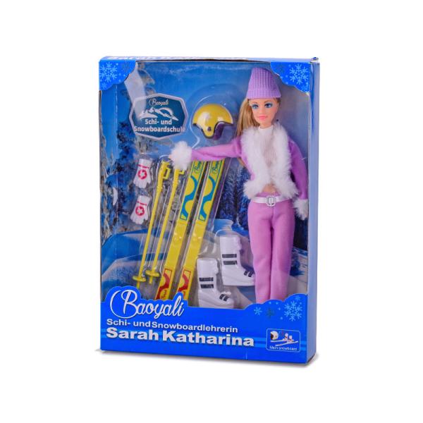 Lyžařka panenka 29cm s doplňky 2 barvy