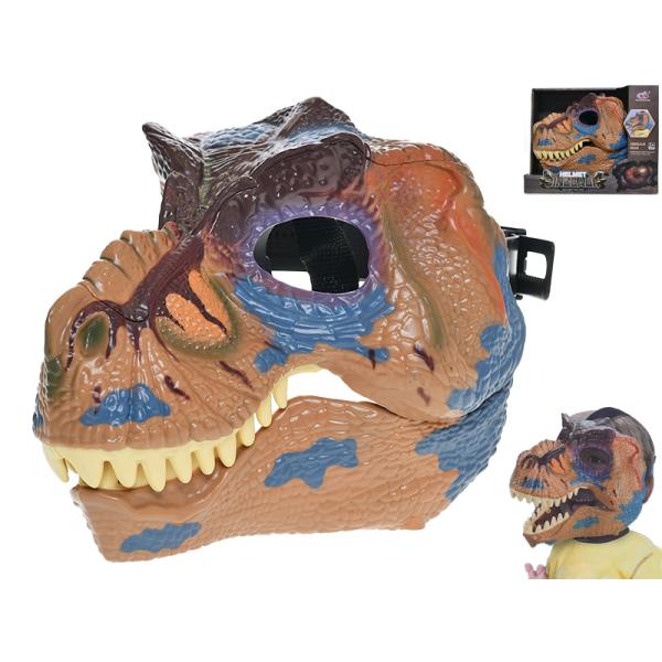 Maska dinosaurus 21x23cm hnedá