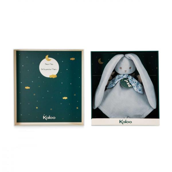 Kaloo Lapinoo Plyšový mazlíček pro miminko Zajíček s dlouhými ušima modrý 30 cm