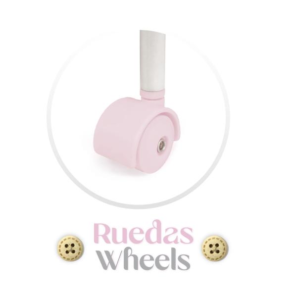 DeCuevas 51075 Pojízdná postýlka pro panenky s nebesy a peřinkou Sophie 2025