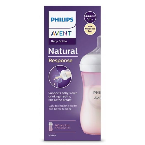 Philips AVENT Láhev Natural Response 260 ml, 1m+ růžová