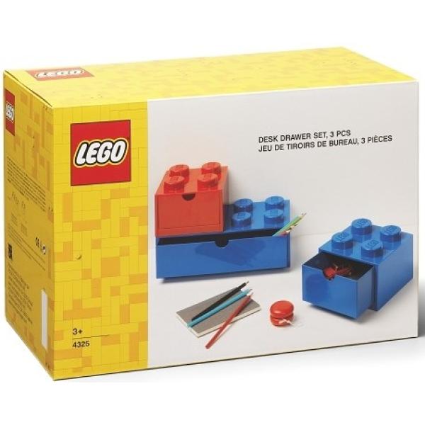 LEGO® stolní boxy se zásuvkou Multi-Pack 3 ks - červená, modrá (obrázek 3)
