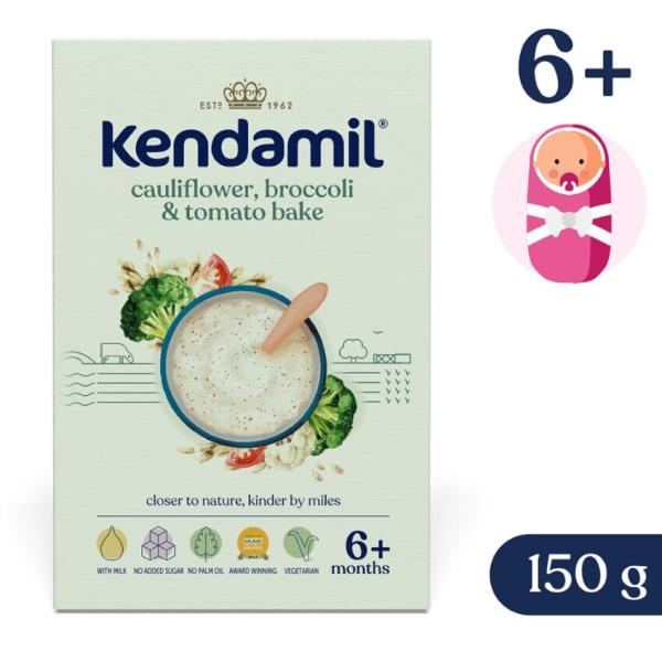 Kendamil Mliečna kaša s brokolicou, karfiolom a paradajkami (150 g)
